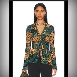 Free People Lucky Shirtee in Black Bloom size Small